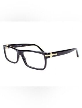 Gucci Vintage GG1053 807 Vintage Rectangular Eyeglasses Black/Gold Italy EUC